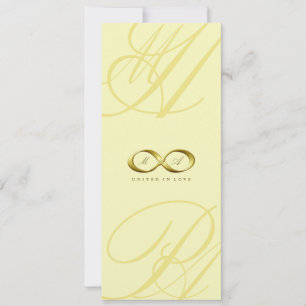 Convite de casamento do logotipo Dourado Love Infi