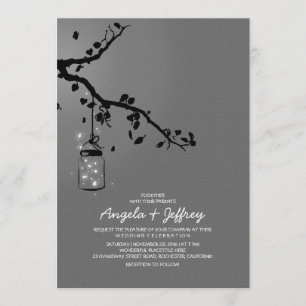 Convite de casamento do Mason jar dos vagalumes ro