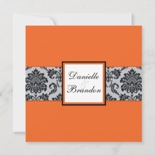 Convite De Casamento Do Monograma De Damáscaras L