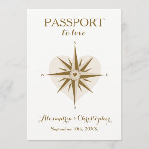 Convite de casamento do passaporte - tema do