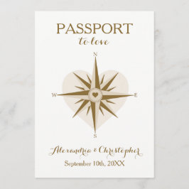 Convite de casamento do Passport - Tema do Viagem 