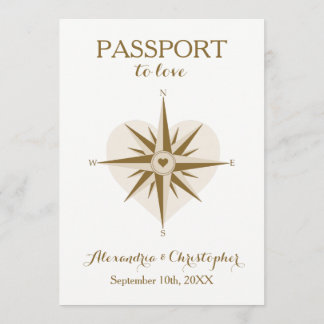 Convite de casamento do Passport - Tema do Viagem 