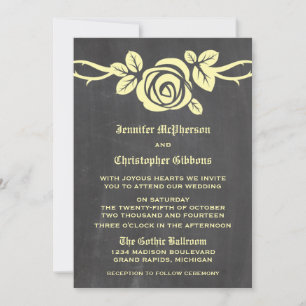 Convite de casamento do quadro do rosa amarelo