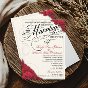 Convite de Casamento do Rosa vermelha