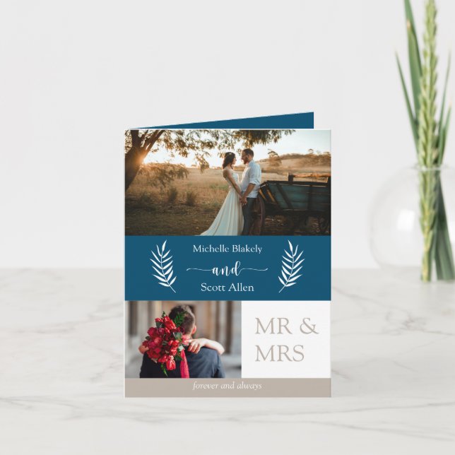 Convite de Casamento Dobrado do Campo de Fotografi (Frente)