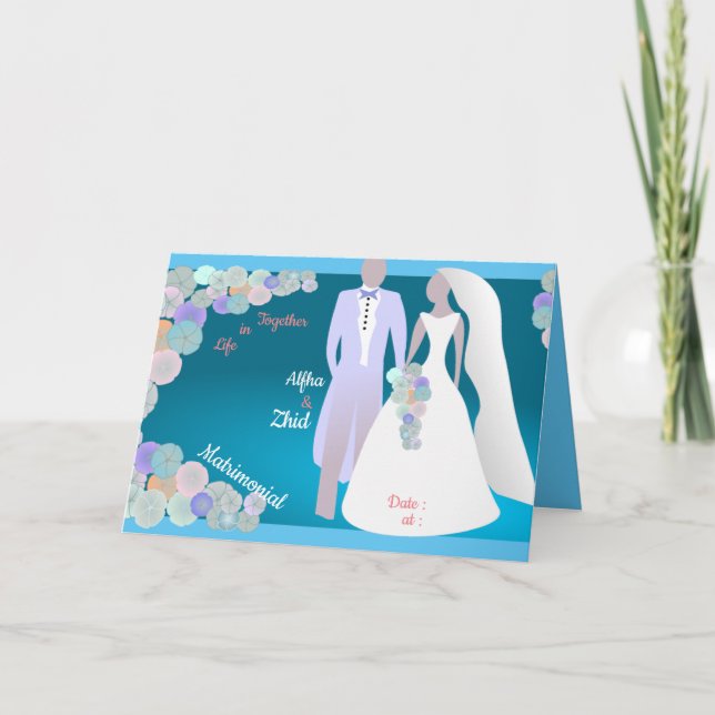 Convite de casamento dobrado personalizado (Frente)