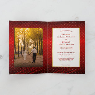 Convite de Casamento Dobrável Personalizável Chic
