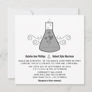 Convite de casamento doce cinzento da química