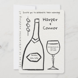 Convite de Casamento Doodle Fofo