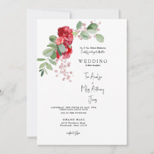Convite de Casamento dos Pais da Noiva com Floral
