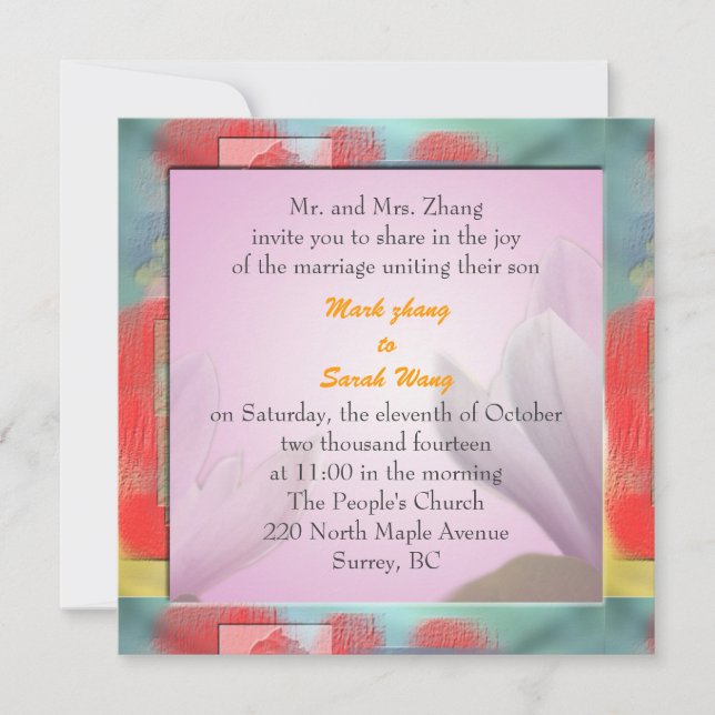 convite de casamento dos pais do noivo (Frente)