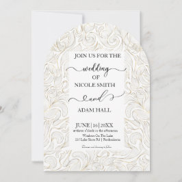 Convite de Casamento Dourado