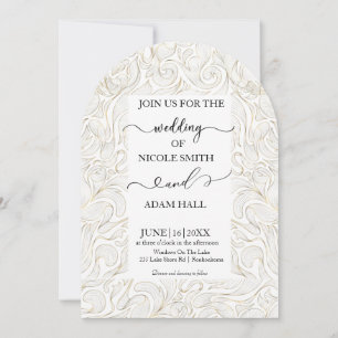 Convite de Casamento Dourado