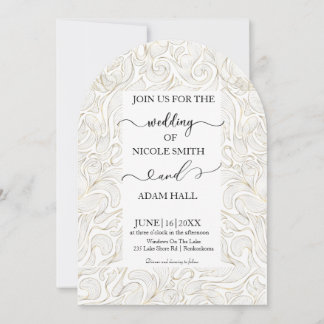 Convite de Casamento Dourado