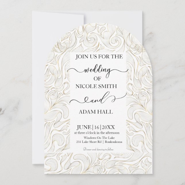 Convite de Casamento Dourado (Frente)