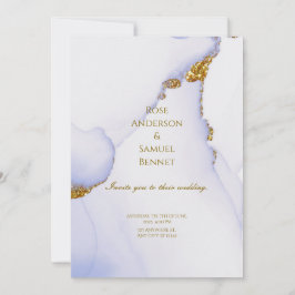 Convite de Casamento Dourado Artesanal com Tinta Á