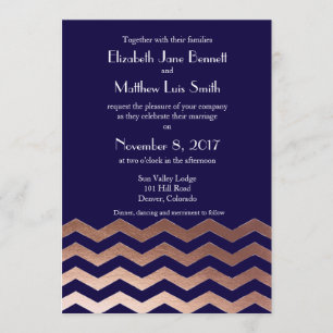 Convite de casamento Dourado cor-de-rosa de