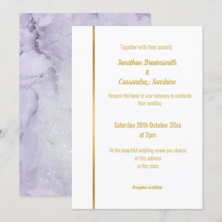 CONVITE DE CASAMENTO DOURADO MARÁVEL LILAC ELEGANT