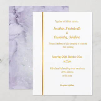 CONVITE DE CASAMENTO DOURADO MARÁVEL LILAC ELEGANT