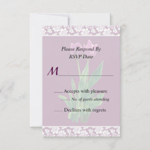 Convite de Casamento Duas Tulipas Roxas