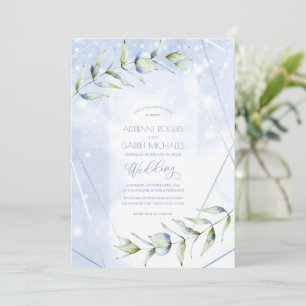 Convite De Casamento Dusty Blue Eucalyptus Fantasy