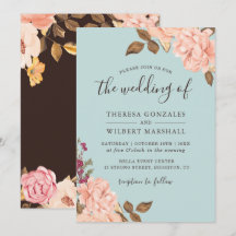 Convite de Casamento Dusty Blue para Casamento no