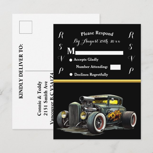 Convite de Casamento e Hot Rod (Frente/Verso)