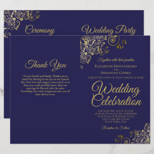 Convite de Casamento e Programa de Dobragem DIY Na