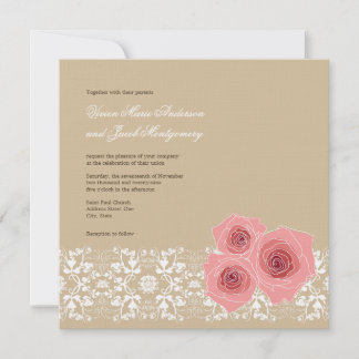 Convite de casamento e recepção do Damask Lace Ros