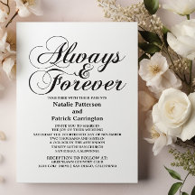 Convite de casamento Ebony Always & Forever