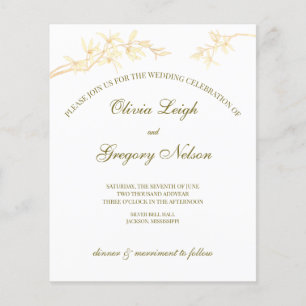 Convite de Casamento Econômico Flor Atemporal