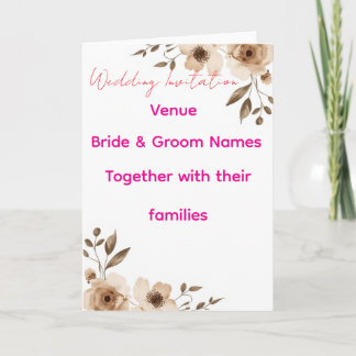 Convite de Casamento Editável 7x5 – Floral Elegant