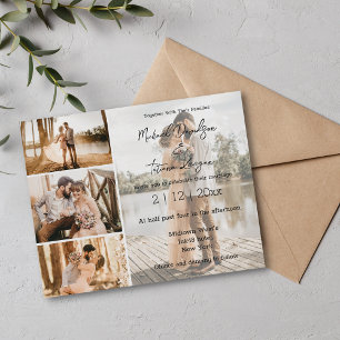 Convite de Casamento Editorial Chic com Múltiplas
