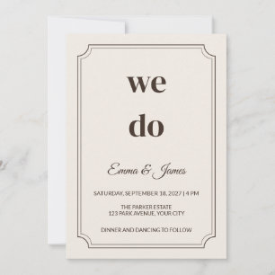 Convite de Casamento Editorial Serif We Do