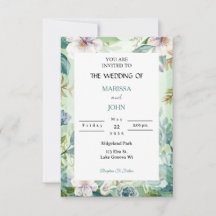 Convite de Casamento Elegância do Jardim de Hortel