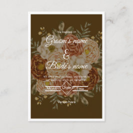 Convite de Casamento Elegância Floral Rústica