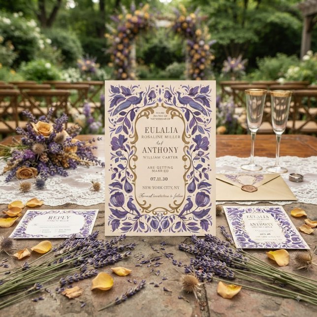 Convite de Casamento Elegância Real Dourada (Criador carregado)