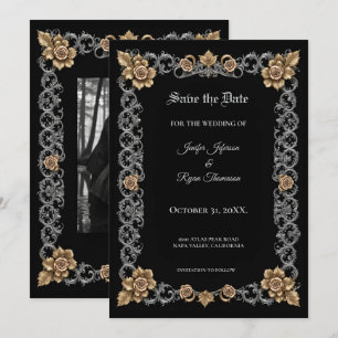 Convite de casamento Elegant Gothic para salvar a 