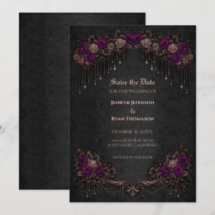 Convite de casamento Elegant Gothic save the date