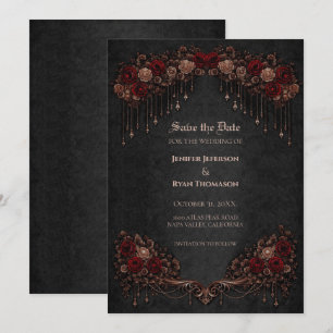 Convite de casamento Elegant Gothic save the date