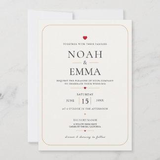 Convite de Casamento Elegant Heart
