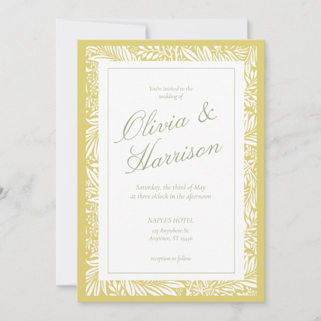 Convite de Casamento Elegant Island Citrus (Frente)