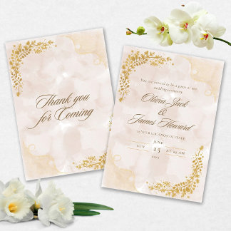 Convite de casamento elegante