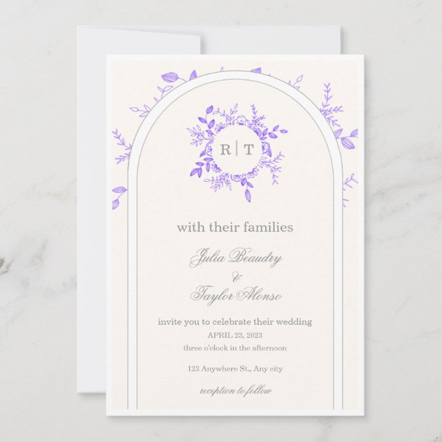 Convite de Casamento Elegante  (Frente)