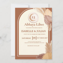 Convite de Casamento Elegante Boho Arco de Terraco