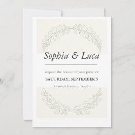 Convite de Casamento Elegante Botânico Verde Salvi