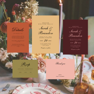 Convite de Casamento Elegante Burgundy Script
