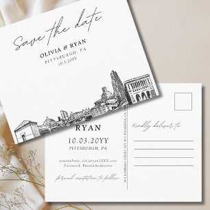 Convite de casamento elegante cartão postal de Pit