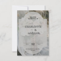 Convite de Casamento Elegante Cinza e Marrom