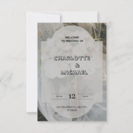 Convite de Casamento Elegante Cinza e Marrom